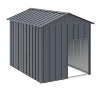 vidaXL Caseta Perros con tejado Acero galvanizado Gris 117x153x123 cm