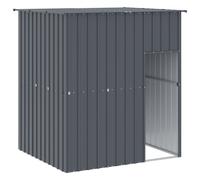 vidaXL Caseta perros con tejado acero galvanizado gris 165x153x181 cm