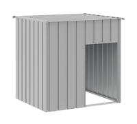 vidaXL Caseta para Perro con Techo, Gris Claro, 110 x 103 x 109 cm, Acero galvanizado
