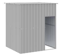 vidaXL Caseta perros tejado acero galvanizado gris claro 165x153x181cm