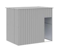 vidaXL Caseta perros tejado acero galvanizado gris claro 214x153x181cm