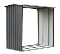 vidaXL Casetilla para Leña Acero Galvanizado Gris 172x91x154 Caseta Cobertizo