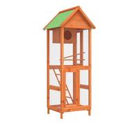 Vidaxl casita para pájaros madera maciza pino marrón 60x58,5x160 cm