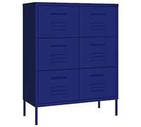 vidaXL Cassettiera Blu Marino 80x35x101,5 cm in Acciaio