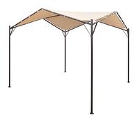 vidaXL Cenador 4x4m Acero Beige Gazebo Carpa Toldo Tienda Parasol Jardín Patio