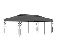 vidaXL Cenador, Carpa Exterior para Fiestas Bodas, Toldo Resistente al Agua, Cenador para Patio Jardín, Acero y Poliéster Gris Antracita