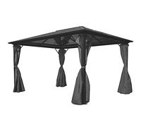 vidaXL Cenador con Cortina Gris Antracita Aluminio 400x300 cm Toldo Marquesina
