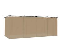 vidaXL Cenador con Cortinas Acero Taupe 6x3 m, cenador de jardín, cenador de terraza, pabellón de jardín, cenador de Exterior, pabellón, pérgola