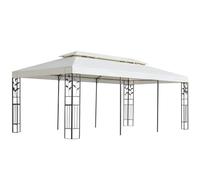 vidaXL Cenador con Doble Techo Acero Blanco 6x3 m, toldo, Carpa para Eventos, cenador de Camping, Dosel, Carpa para Fiestas, cenador de jardín