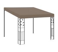 vidaXL Cenador con Montaje en la Pared Pérgola Jardín Patio Toldo Tienda Carpa Celebraciones Fiesta Marquesina Porche Desmontable Gris Taupe 3x3x2,5 m