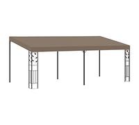 vidaXL Cenador con Montaje en la Pared Pérgola Jardín Patio Toldo Tienda Carpa Celebraciones Fiesta Marquesina Porche Desmontable Gris Taupe 6x3x2,5 m