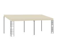 vidaXL Cenador con Montaje en la Pared Toldo Parasol Marquesina Pabellón Carpa Gazebo de Jardín Aire Libre Terraza Exterior Fiestas Eventos Tela Crema 3x6 m