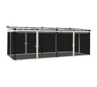 vidaXL Cenador con Paredes de Malla Acero Crema 6x3 m, cenador de jardín, cenador de terraza, pabellón de jardín, cenador de Exterior, pabellón