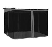 vidaXL Cenador con Paredes de Malla Acero Gris Antracita 3x3 m, cenador de jardín, cenador de terraza, pabellón de jardín, cenador de Exterior