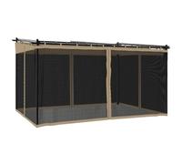 vidaXL Cenador con Paredes de Malla Acero Taupe 4x3 m