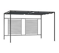 vidaXL Cenador con Techo Retráctil Jardín Pérgola Patio Toldo Sombrilla Tienda Marquesina Carpa Celebraciones Fiesta Antracita 4x3x2,3 m 180 g/m²
