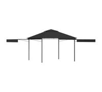 vidaXL Cenador con Tejado Doble Extensible Toldo Parasol Marquesina Pabellón Carpa Gazebo de Jardín Aire Libre Terraza Exterior Fiestas Eventos Antracita