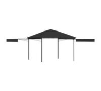 vidaXL Cenador con Tejado Doble Extensible Toldo Parasol Marquesina Pabellón Carpa Gazebo de Jardín Aire Libre Terraza Exterior Fiestas Eventos Antracita