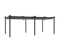 vidaXL Cenador de jardín con Techo retráctil Aluminio Antracita 3x6 m