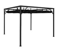 vidaXL Cenador de Jardín con Tejado Retráctil, Toldo Resistente a Rayos UV, Carpa para Bodas Fiestas, Cenador para Patio Terraza, Gris Antracita