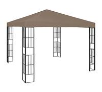 vidaXL Cenador Pérgola Jardín Patio Toldo Tienda Carpa de Celebraciones Fiesta Marquesina Porche Desmontable Bodas Gris Taupe 3x3 m