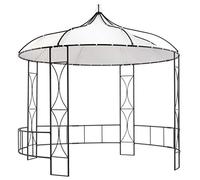 vidaXL Cenador Redondo Carpa de Jardín Tienda al Aire Libre Espacioso Marquesina Exterior Terraza Hogar Gazebo Barbacoas Tipo Blanco