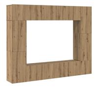 vidaXL Centro de Entretenimiento en Roble Artesano con Estantes Modulares Que se Montan en la Pared de 80 x 30cm. Tiene Puertas de Bisagra y un Acabado Rústico Resistente, Solo para Uso en Interior.