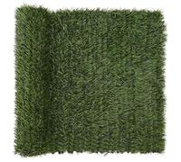 vidaXL Cerca Artificial Verde Claro 1 x 4 m PVC y Acero, Set de Paneles de césped Artificial, protección UV, privacidad en el Patio, Decoraciones Exteriores