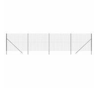 vidaXL Cerca de Alambre de Acero galvanizado Gris Antracita 2,2x10 m, Cerca de Alambre metálico, Cerca de jardín, Cerca de Alambre