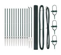 vidaXL Cerca de Alambre Soldado con 13 Postes con Púas Verde 1.6X25 m Solución de Cercado de Metal Duradero para Espacios Exteriores Jardin con Plástico Residencial Perimetral Moderno y Seguro