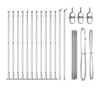 vidaXL Cerca de Alambre Soldado con 13 Postes Flangados 0.8X25 m Acero Galvanizado Duradero Diseño Metálico Industrial para Seguridad y Demarcación de Exteriores Paneles de Jardín