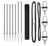 vidaXL Cerca de Alambre Soldado con 7 Postes de Clavo Gris 1.4X10 m Duradera Cerca de Acero Recubierto de PVC para Uso Exterior Barrera de Jardín Malla Moderna de Fácil Instalación Resistente a la I