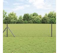 vidaXL Cerca de Alambre Soldado Recubierta de PVC Gris de para Jardines y Agricultura | 10 x 0.8m. Protección Duradera, Diseño Moderno, Ideal para Uso Residencial y Agrícola. Barrera t