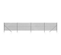 vidaXL Cerca de Alambre, Valla de Malla con Postes, Cercado de Cadena Eslabones, Borde de Recinto para Jardín Patio, Gris Antracita 2x10 m