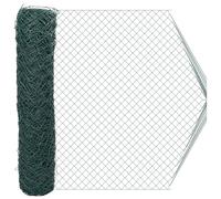vidaXL Cerca de eslabones de cadena Verde 2 x 10 m Acero, Soluciones para jardín y terraza, valla de acero moderna, barrera segura para exteriores, divisor seguro para mascotas
