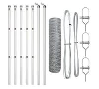 vidaXL Cerca Hexagonal 0.8 x 10m de Acero Galvanizado | Kit Metálico para Exterior Duradero y Fácil de Montar. Disponibles en Varios Tamaños. Barrera de Jardín, Panel de Terraza, Enclosure de Segurid