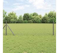 vidaXL Valla Hexagonal Gris 0.8 x 25m de Metal para Exterior, Resistente y Recubierta de PVC. Ideal para Proyectos de Jardinería y Decoración, Barrera Moderna para Privacidad, Textura Funcional y Se