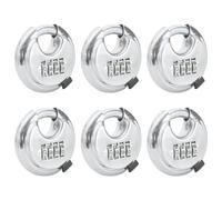 vidaXL Cerraduras tipo disco con llaves 6 pcs Plateado 7 x 2.3 x 7 cm, Soluciones de oficina, diseños circulares, interiores transicionales, muebles duraderos para espacios de trabajo modernos y ento