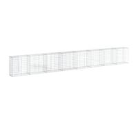 vidaXL Cesta de gaviones con Cubierta Hierro galvanizado 800x50x100 cm, Muro de gaviones, Muro de contención de gaviones, Valla de gaviones, gaviones