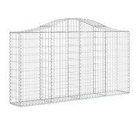 vidaXL Cesta de Gaviones en Forma de Arco, Jaula de Piedras, Muro de Gaviones para Jardín Patio Terraza, Hierro Galvanizado 200x30x100/120 cm