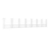 vidaXL Cesta de Gaviones Forma de U 8 Postes Pared Muro Cerca de Alambre Valla Jardín Patio Terraza Balcón Decoración de Hierro 860x20x150 cm