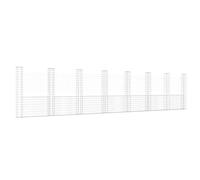 vidaXL Cesta de Gaviones Forma de U 8 Postes Pared Muro Cerca de Alambre Valla Jardín Patio Terraza Balcón Decoración de Hierro 860x20x200 cm