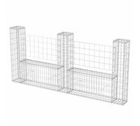 vidaXL Cesta en forma de U muro de gaviones galvanizado 240x20x100 cm