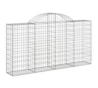 vidaXL Cesta gaviones Forma Arco Hierro galvanizado 200x30x100/120 cm, gaviones, Jaula de gaviones, Cesta de Muro de gaviones, Muro de gaviones