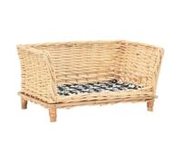 Vidaxl cesta para perros con cojín sauce natural 50x33x30 cm