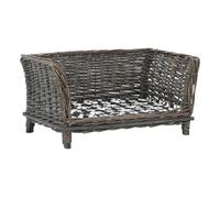 Vidaxl cesta para perros con cojín sauce natural gris 50x33x30 cm