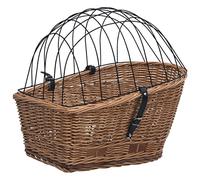vidaXL Cesta Trasera de Bicicleta con Tapa Sauce Natural 55x31x36 cm