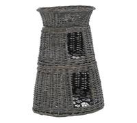 Vidaxl cestas de gatos 3 uds con cojines sauce natural gris 47x34x60cm