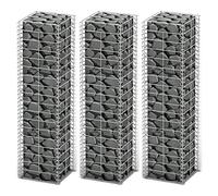 vidaXL Cestas para muros de gaviones 3x Alambre acero galvanizado 25x25x100cm