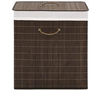 vidaXL Cesto de Ropa Sucia Rectangular de Bambú Marrón Oscuro Canasto Colada